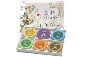 Shower Steamers Aromatherapy GOSSBY 6 Pack - Gifts for Women, Birthday Gifts for Her, Home Spa, Shower Bombs, Self Care, Relaxation, Lavender Essential Oil, Teen Girl Gifts - Serene Essence Style