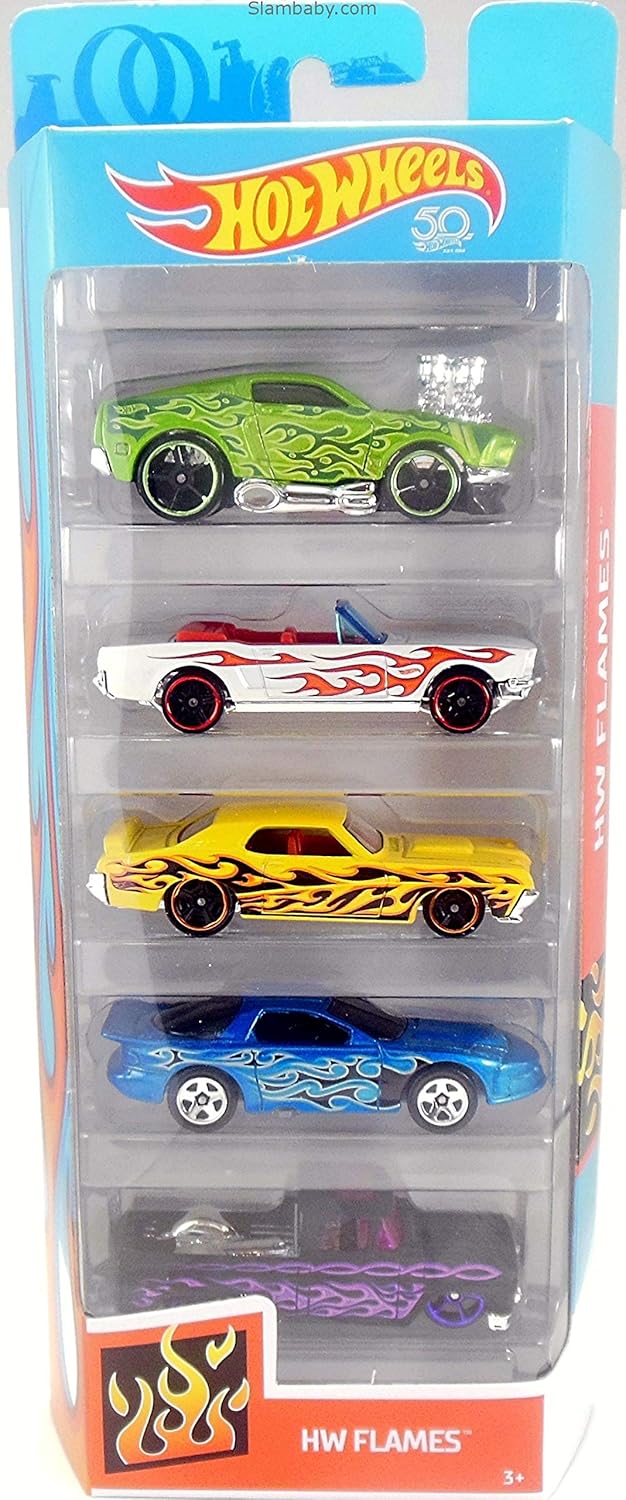 hot wheels flames 5 pack 2019