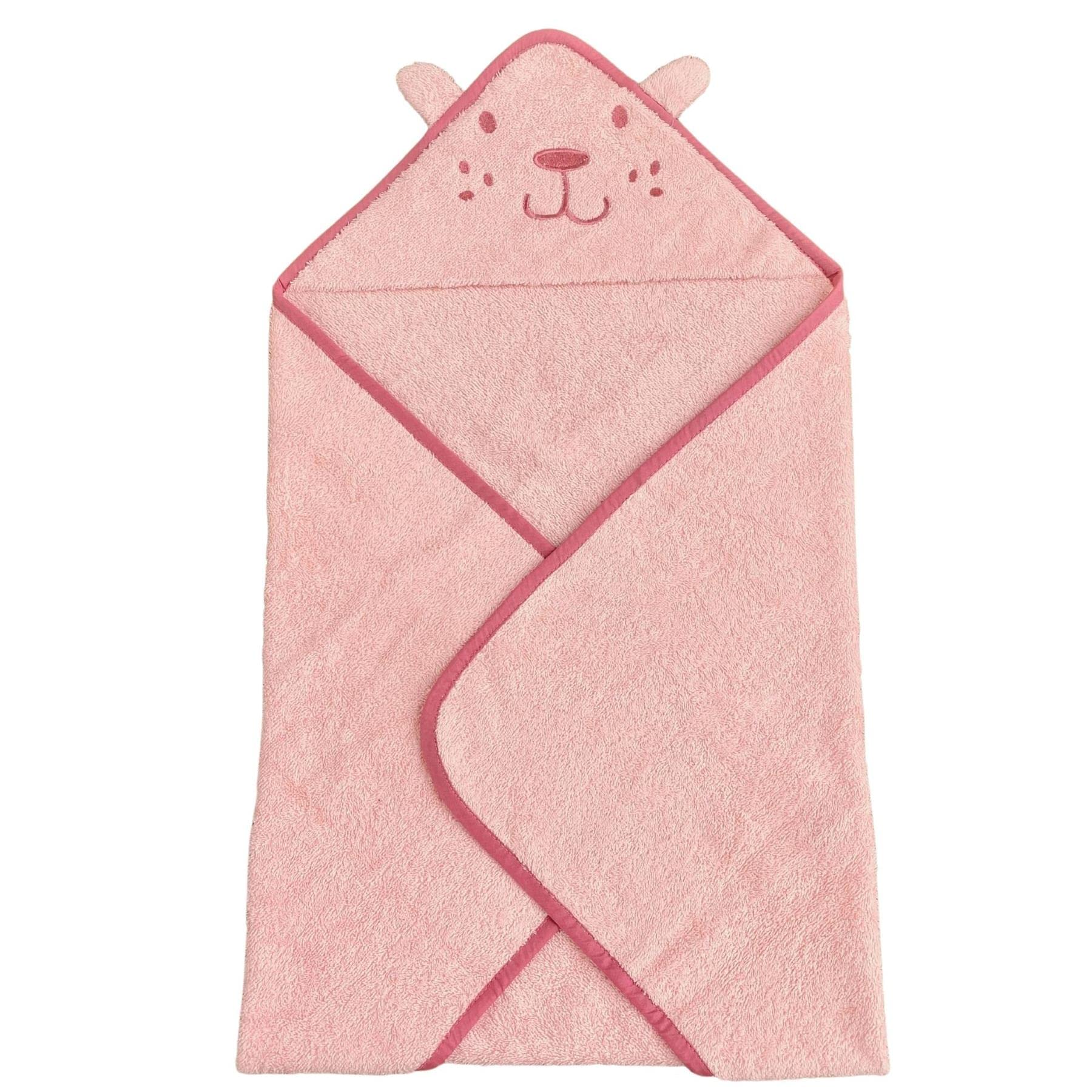 Style It Up Personalised Baby Hooded Bath Towel - Super Soft Plush Fleece - Made from 100% Cotton - For Baby Boy and Girl for Newborn to 3 Years (Pink)