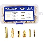 Readytosky RC Bullet Connectors 2mm 3.5mm 4mm Gold Plated Banana Plug for RC Battery ESC Motor Wire(100PCS)