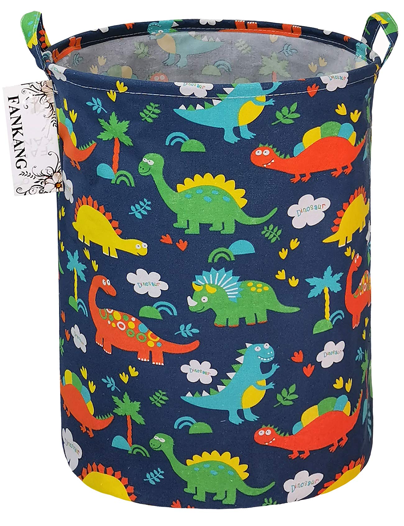 FANKANG Laundry Hamper Storage Bins Nursery Hamper Canvas Foldable Large Storage Baskets for Kids Toys Room, Nursery, Home,Gift Basket, Office, Bedroom, Clothes(Forest Dinosaur)