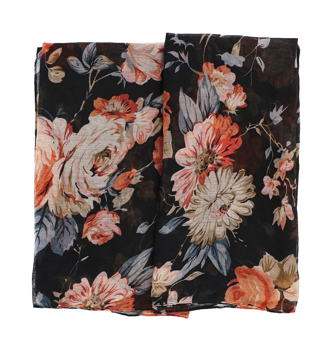 7 Seas Republic Women's Black Floral Oblong Scarf 7 Seas Republic Women's Black Floral Oblong Scarf