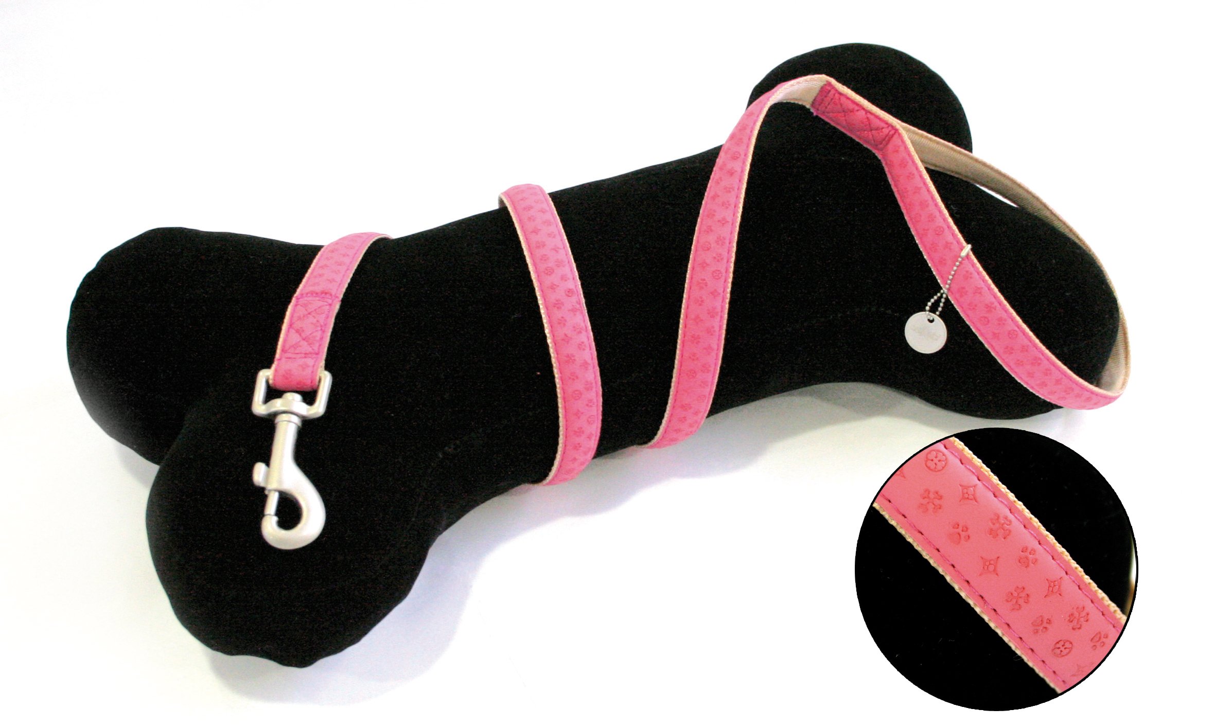 Croci My Lord Leatherette Lead Leash, 120 mm x 20 mm, Pink