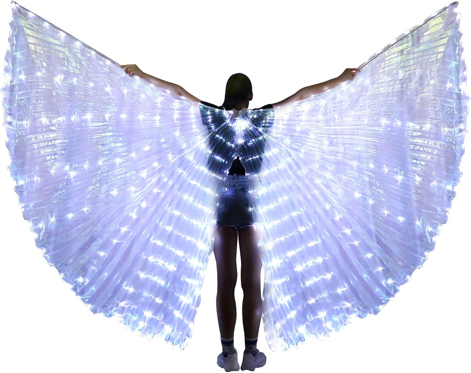 Dance Fairy Belly Dance LED Angel Isis Wings with Flexible Sticks (Colorful-Child): Clothing