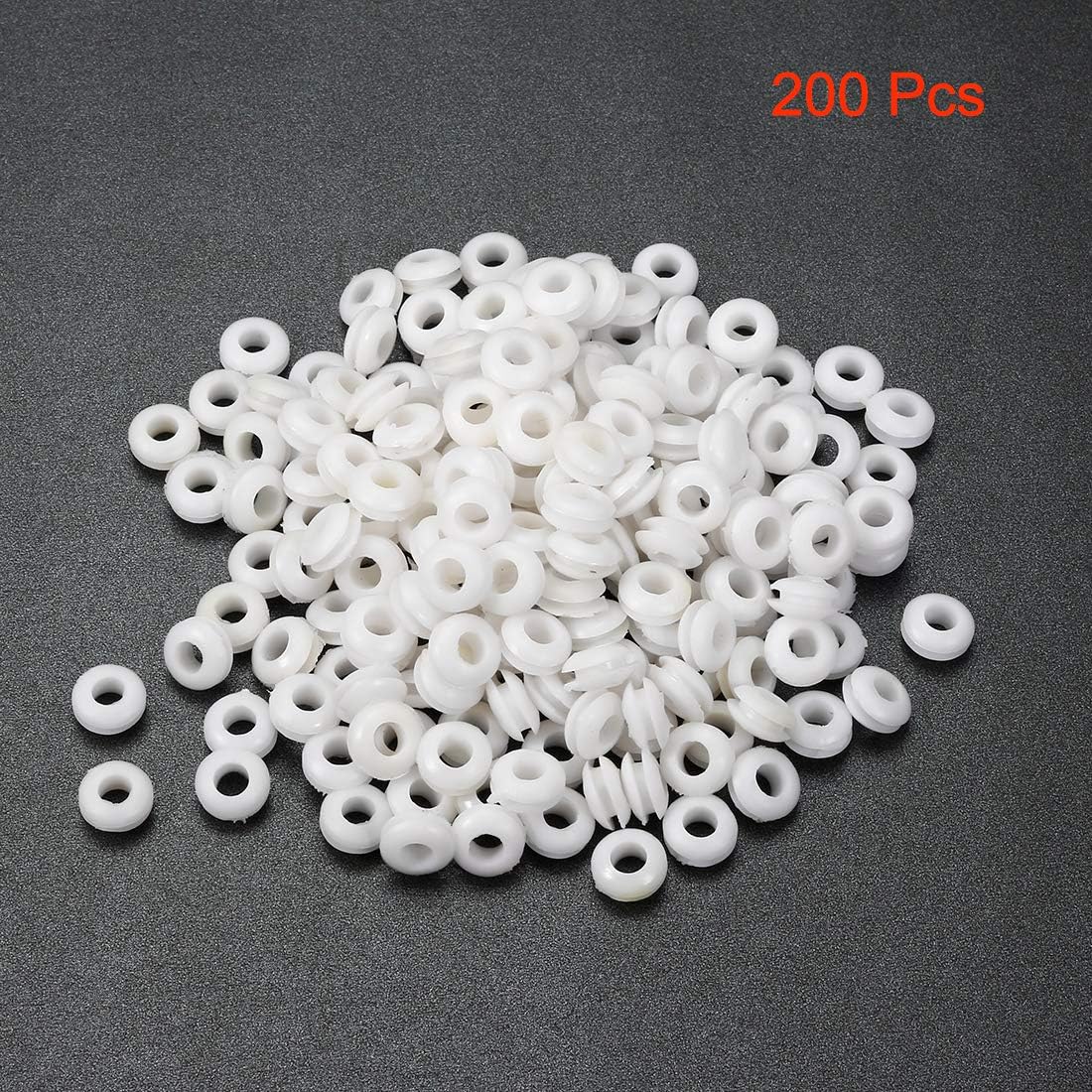 Sourcingmap Wire Protector Oil Resistant Armature Rubber Grommet 4mm Inner Dia 200Pcs White - Image 3