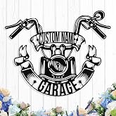 Custom Motorcycle Metal Sign, Personalized Motorcycle Biker Sign Wall Art, Custom Black Motorcycles Garage Signs Wall Decor Art for Men Dad Husband, Customized Gifts for Motorcycles Lovers Riders