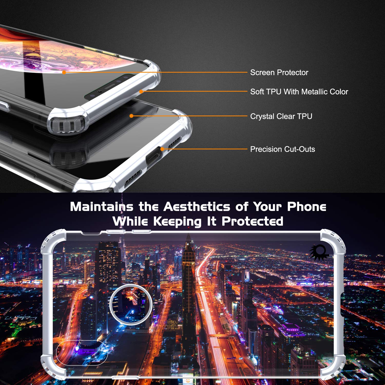 iPhone Xs Max Case, Punkcase [Blaze Series] Protective Cover W/PunkShield Screen Protector [Shockproof] [Slim Fit] Compatible for Apple iPhone Xs Max [Silver]