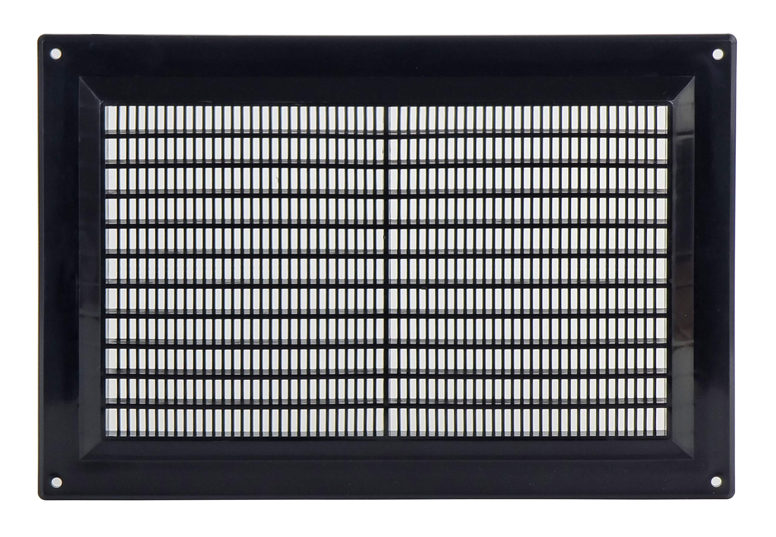 Steinberg14 Black 250x170mm Air Vent Cover with Insect Mesh - 10x7 inch Ventilation Grilles for Walls and Ceilings - Internal Covers - Air Vents for interior walls - Plastic Ventilation Grille