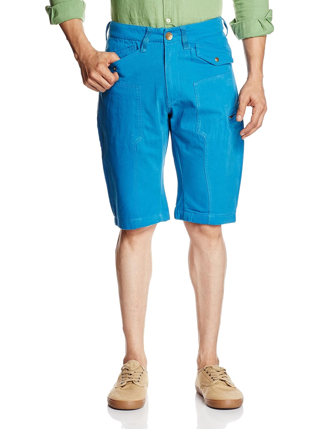 Buy People Men's Cotton Shorts (8903880472184_P10102176103200_36_Blue