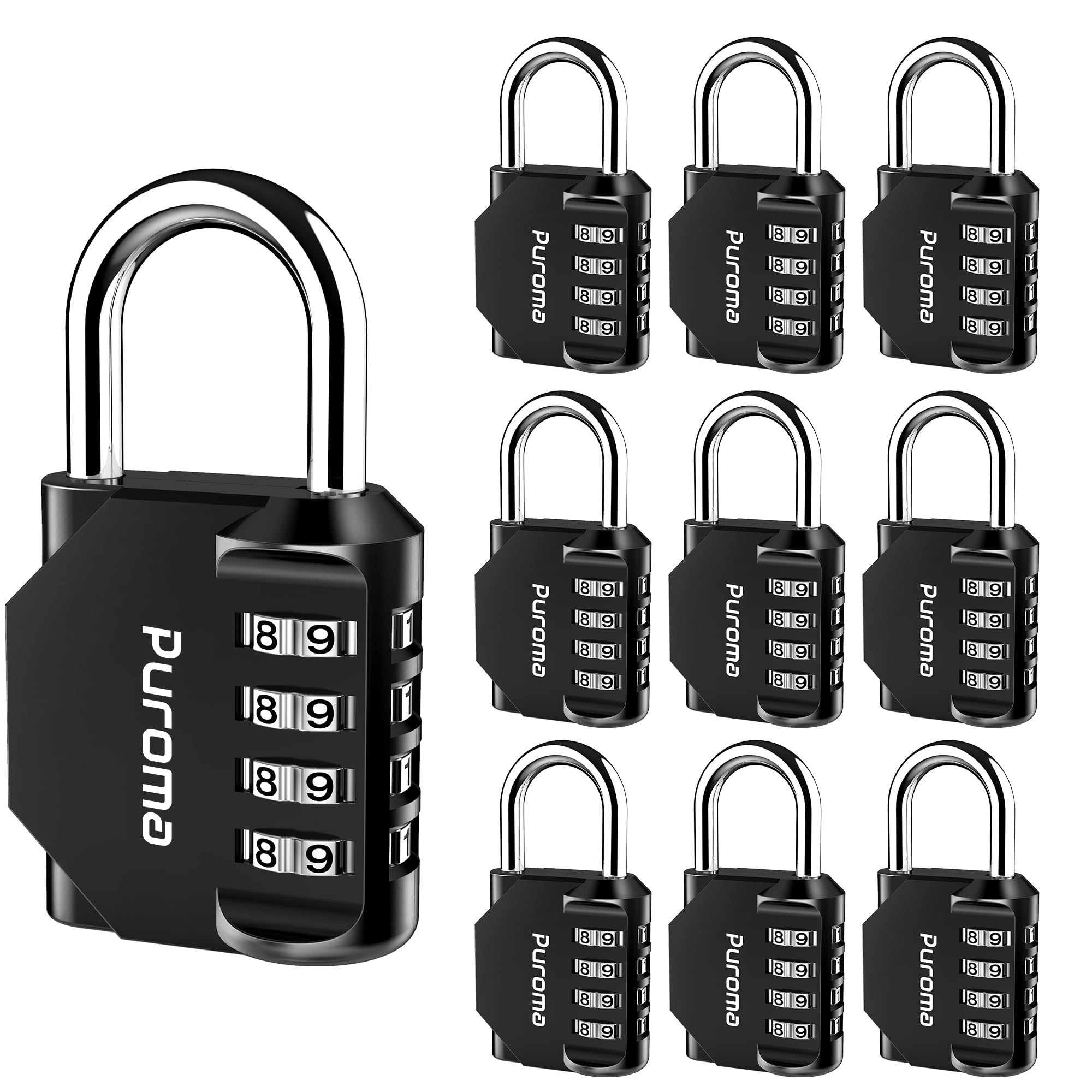 Puroma 10 Pack Combination Lock for Locker 4 Digit