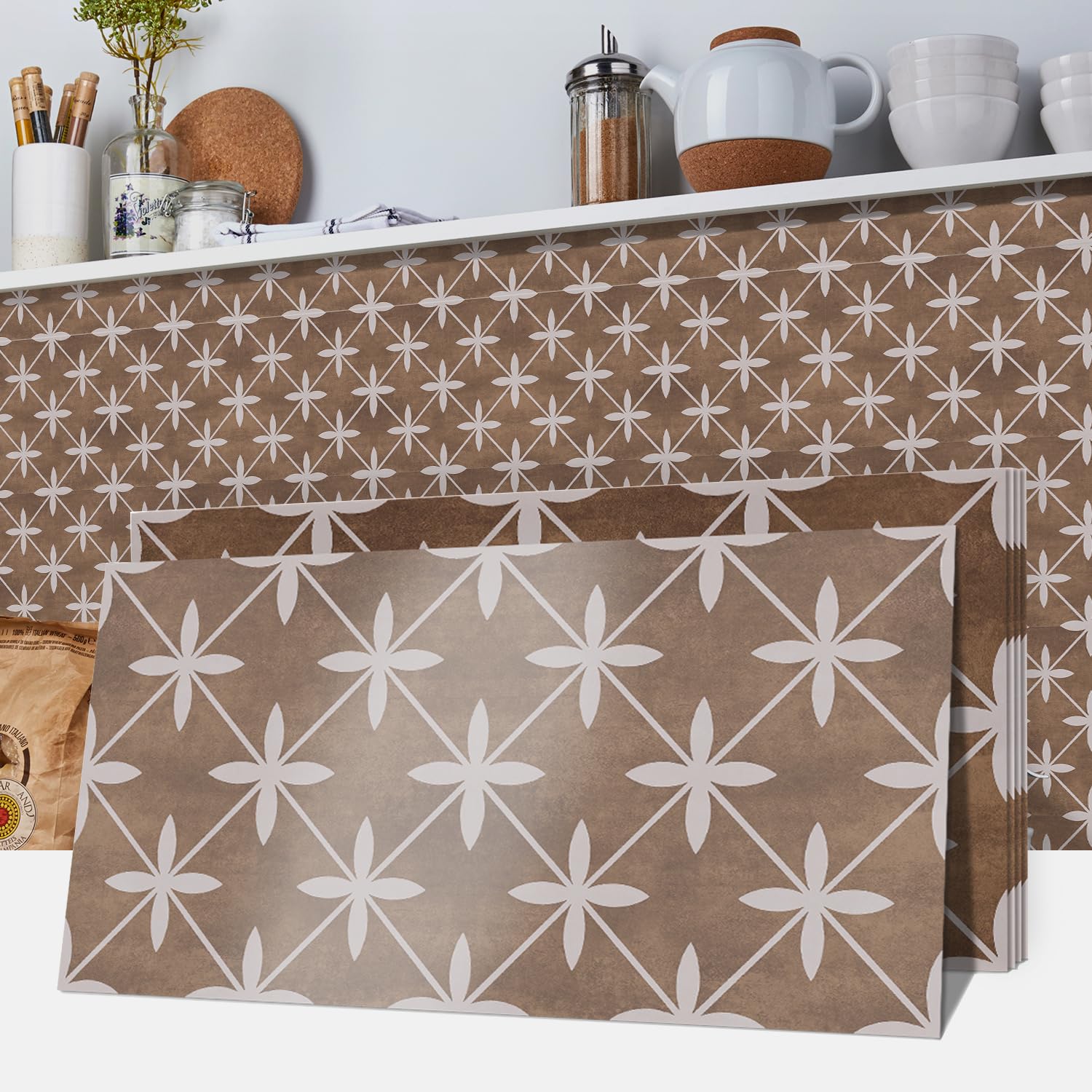 Photo 1 of *USED*
VIRANDA 15pcs Removable Tile Sticker Peel and Stick Backsplash 5.91 x 11.81 inch PVC Self-Adhesive Tile Decals Wallpaper for Kitchen Bedroom Bathroom Decoration,Brown