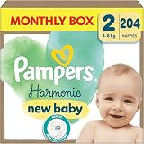 Pampers Harmonie Nappies Size 2 204 Nappies 4kg-8kg Monthly Pack