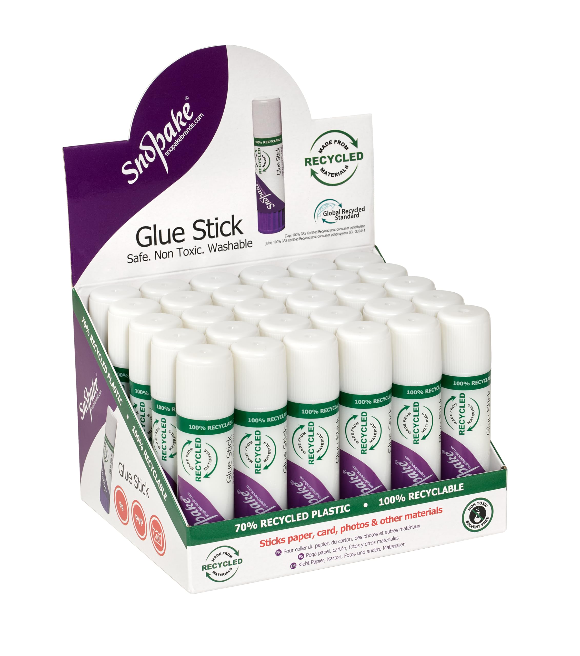 Snopake PVP 9g GlueStick [Pack of 30] Safe, Washable & Non-Toxic [15797]