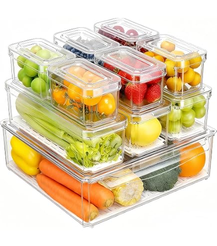 Amazon.com: Pure Future 10 Pack Food Storage Organizer Bins, Clear
