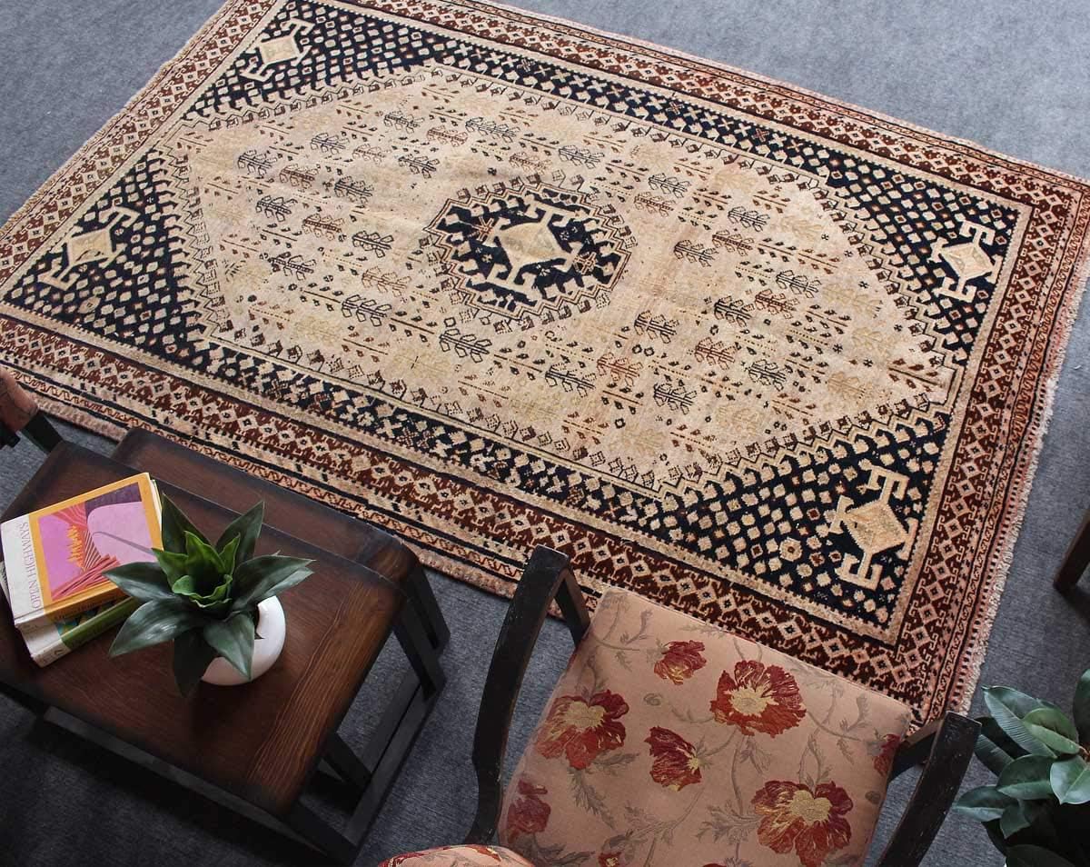 Alfombra geométrica para Cocina HeSamCrafts 18052350 de Color Beige y