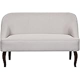 US Pride Furniture -L Contemporary Fabric Upholstered Armless Loveseat Sofa With Curved Legs Crème