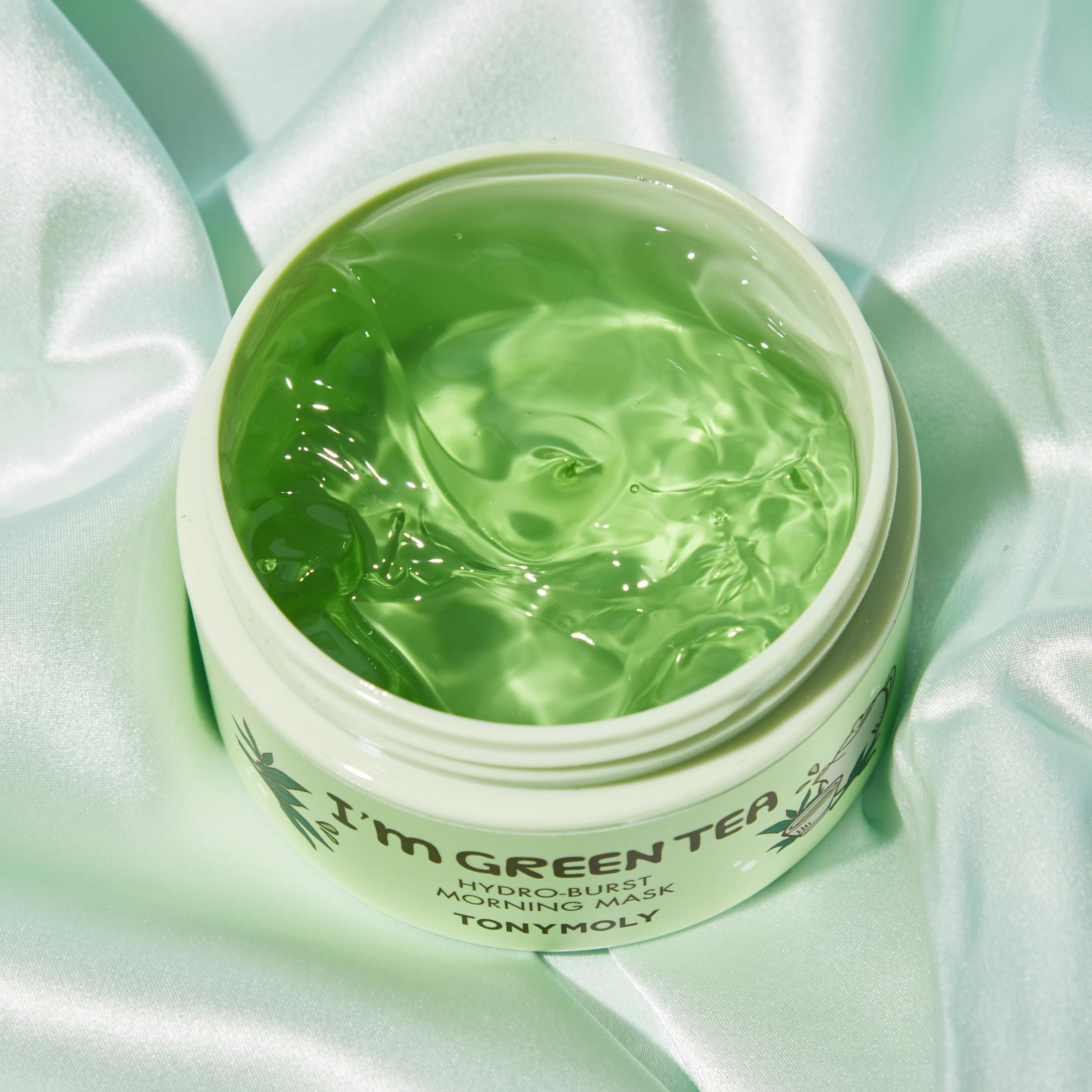 TONYMOLY Im Green Tea Hydro Burst Morning Mask - Refreshing Gel Mask for Dull, Tired Skin - Hydrating, Calming, with Green Tea, Bamboo & Centella Asiatica Extracts - Paraben & Alcohol Free