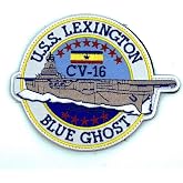USS Lexington CV-16 Blue Ghost Patch &ndash; Sew On, 4.5"