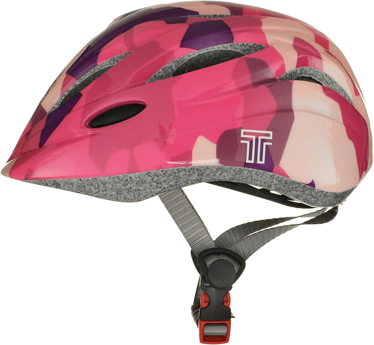 Tuzii Pyxis In Mould Kids Girls Cycling Skate Scooter Safety Helmet Adjustable Ventilation 53-58cm Pink Camo