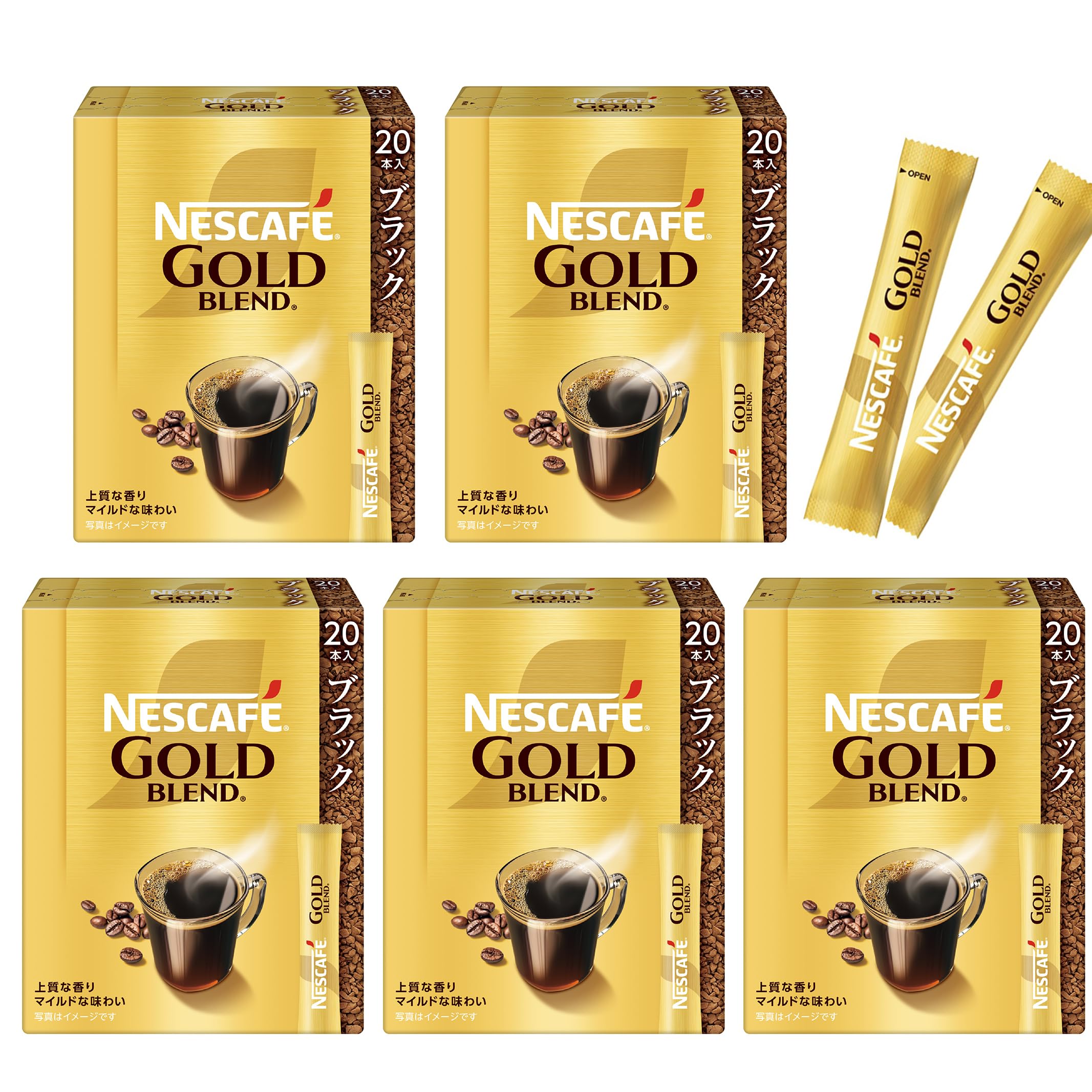Nescafe Gold Blend Stick Black 100P, Box, Regular Soluble Coffee, Individual Packaging