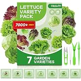 7 Variety Mix Lettuce Seeds - 7000+ Heirloom Lettuce Seeds for Planting Including Romaine, Butter Lettuce, Iceberg Lettuce, etc - Outdoor Hydroponics Gardens Fresh Leafy Green Vegetables Easy to Grow