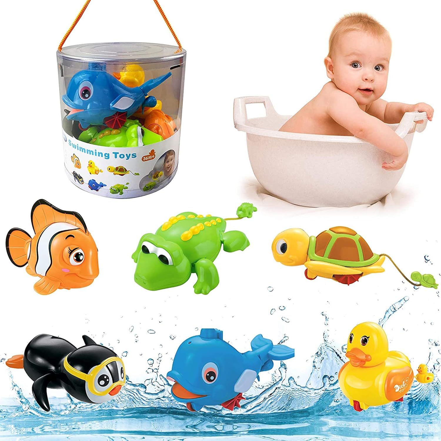 wind up swimming bath toys