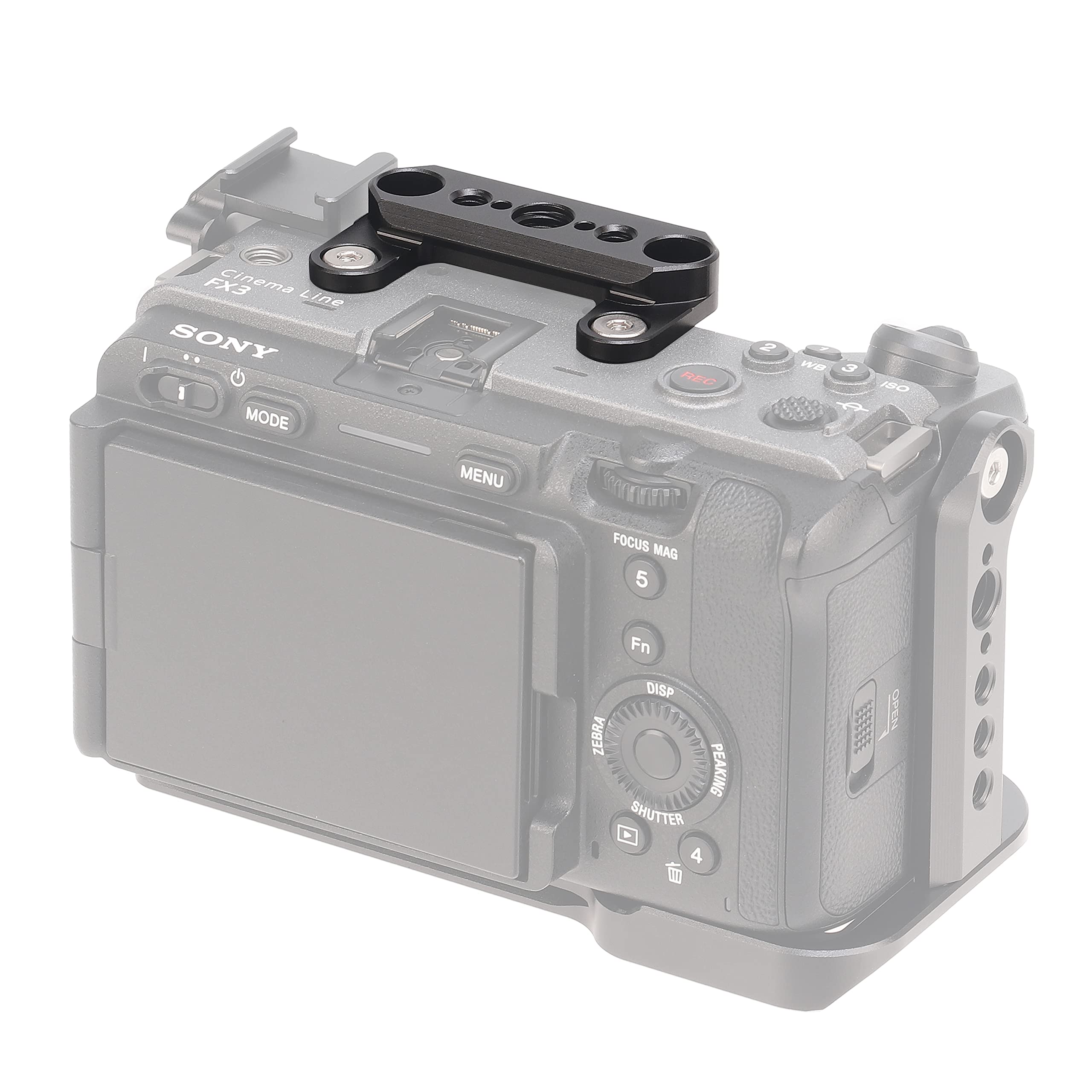 FOTGA FX3/FX30 Top NATO Rail Compatible with Sony FX30 FX3 Camera, Top Plate Adapter with NATO Rail Mount, 1/4"-20 Threads, 3/8"-16 Locating Holes for ARRI Top Handle Grip, NATO Clamp, Magic Arm — image 1