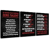 3 Pieces Motivational Office Canvas Wall Art Zero Talent Success Inspirational Posters Prints Entrepreneur Quotes Pictures Artwork for Home Bedroom Living Room Decor Ready to Hang [36''W x 16''H]