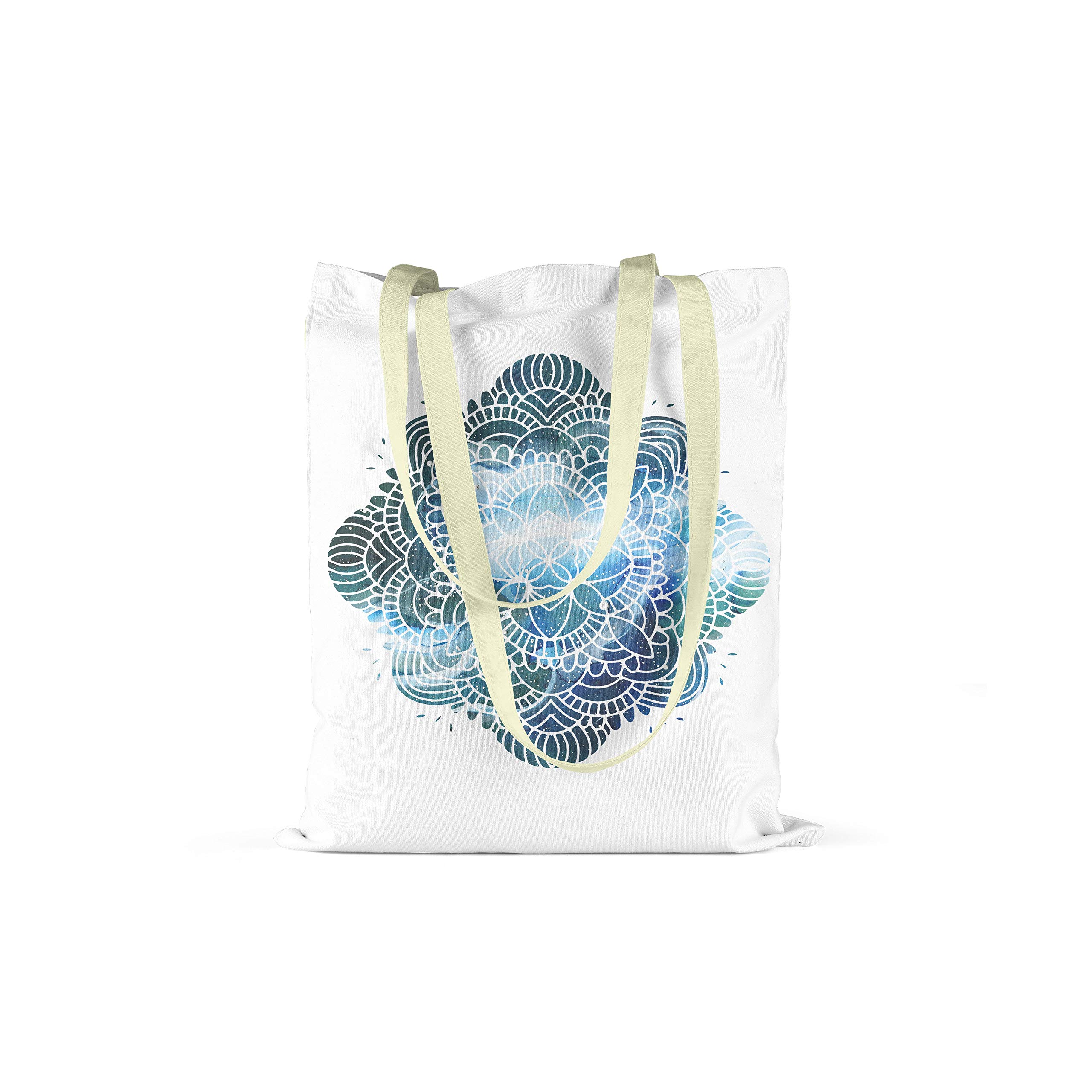 Bonamaison Printed Tote Bag, Reusable Grocery Bag, Shopping Bag, Machine Washable, Foldable, Canvas Cloth Bag with Handles, Size: 34x40 Cm
