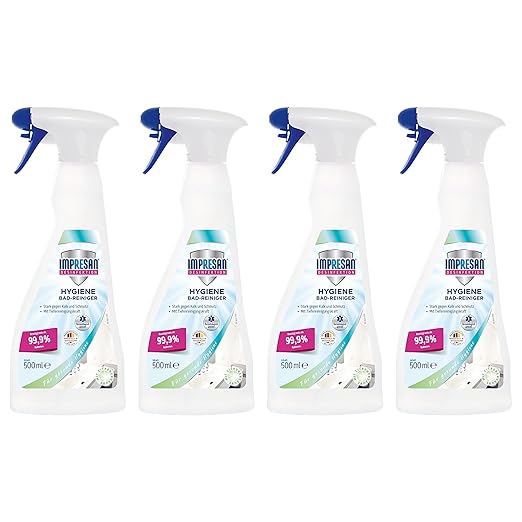 Impresan Hygiene Bad-Reiniger in Sprühflasche - Desinfektions-Reiniger - Hygienereiniger - Desinfektionsmittel - 4 x 500ml