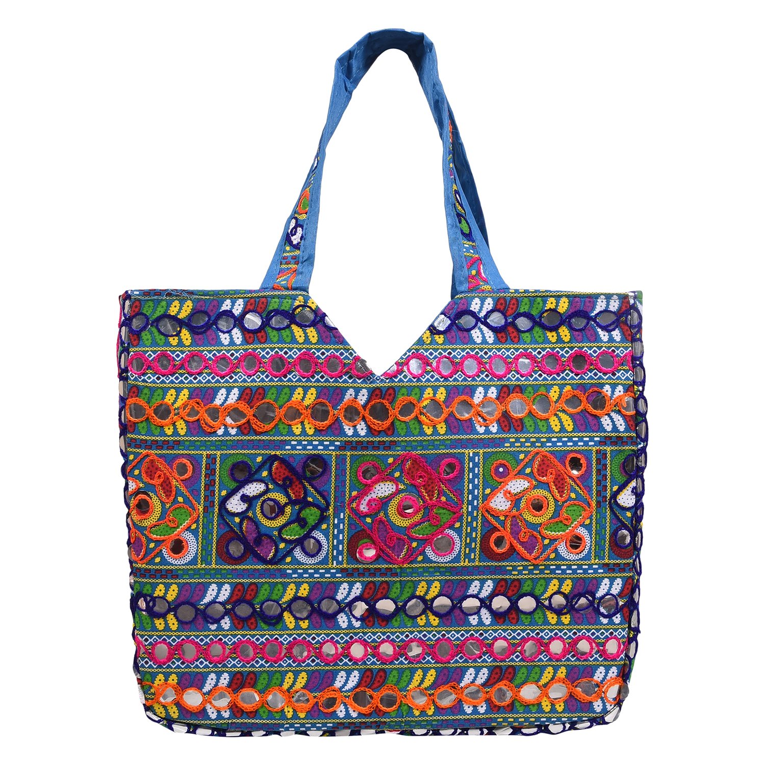 craft trade multicolour rajasthani print party wear totes