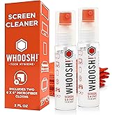 WHOOSH! Screen Shine Go &ndash; Refillable Screen Cleaner Kit, Set of 2, 1 fl oz | Includes 2 &ndash; 6x6" Microfiber Cloths, TSA Approved for Travel, For MacBook, Phone, iPad &amp; Eyeglasses, Streak Free Finish