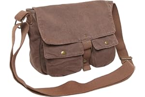 AFGWK School Vintage Canvas Messenger Bag for Men Crossbody Shoulder Bag Satchel Handbags