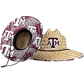 FOCO NCAA Mens NCAA College Team Logo Floral Lifeguard Beach Straw Sun Hat