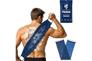 Yiclick Dual-Textured Exfoliating Washcloth Towel - Back Scrubber for Use in Shower Bath, Exfoliating Body Scrubber Exfoliator, Japanese Exfoliate Loofah Lufa Sponge Wash Cloth for Women Men