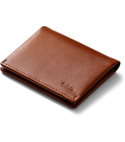 Bellroy Hide & Seek Wallet (Slim Leather Bifold Design, RFID Protected, Holds 5-12 Cards, Coin Pouch, Flat Note Section, Hidden Pocket) - Caramel