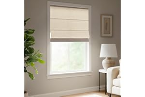 Madison Park Galen Matte Linen Cordless Roman Shades - Fabric Privacy Single Panel Darkening, Energy Efficient, Thermal Insulated Window Blind Treatment, for Home, Living Room Decor, 31" W x 64" H