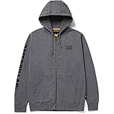 Caterpillar mens Full Zip Hoodies With Front Pouch Pockets, Iconic Workwear Logo, and S3 Cord Management