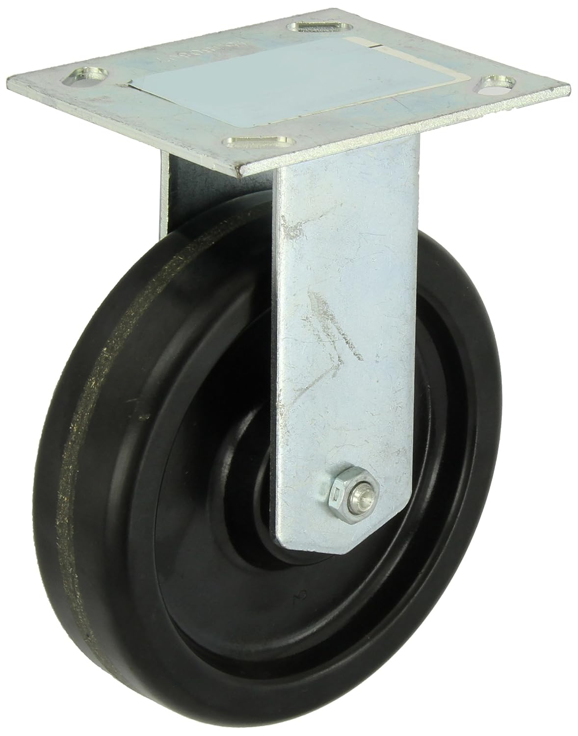 E.R. Wagner Plate Caster, Rigid, Phenolic Wheel, Roller Bearing, 450