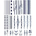 PADOUN Barbed Wire Thorn Totem Line Designs & Realistic Cute Temporary Tattoos - 12 Sheets Semi-Permanent Tattoo Stickers, Long-Lasting for 1-2 Weeks - Perfect for Adults & Children