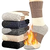 Heatuff Women's Winter Wool Socks Warm Soft Full Cushion Crew Socks (5 Pairs)