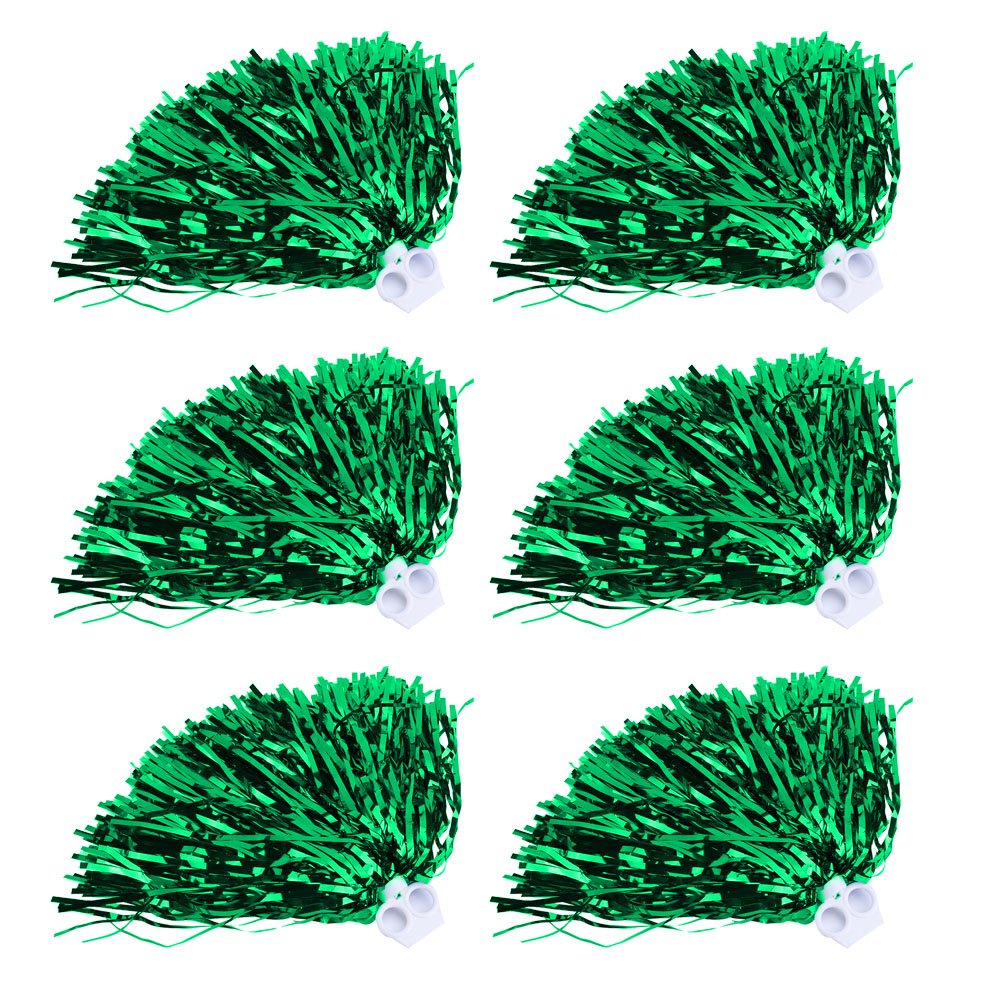 VGEBY 6Pcs Cheerleading Pom Poms Set Sports Fancy Party Dance Accessories(green)