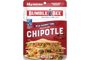 Bumble Bee Chipotle Seasoned Tuna, 2.5 oz Pouch - Ready to Eat - Wild Caught Tuna Packet - 14g Protein per Serving - Gluten Free