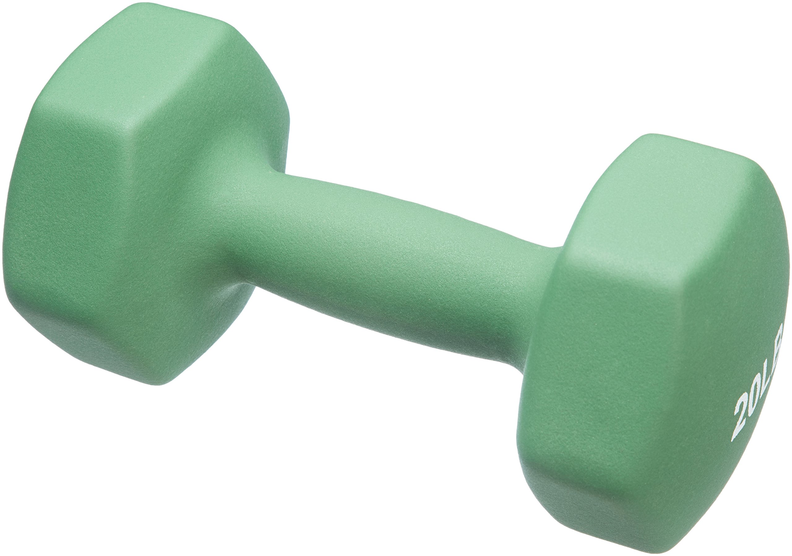 AmazonBasics Neoprene Dumbbells 20Pound, Set of 2, Light Green Amazon