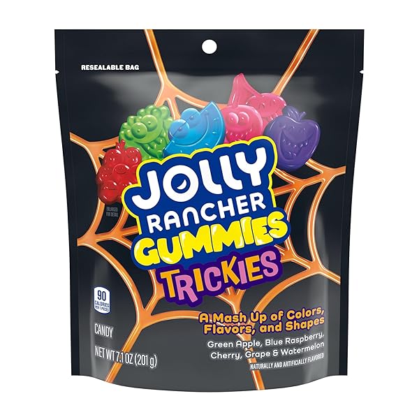 JOLLY RANCHER TRICKIES GUMMIES ASSORTED FRUIT FLAVORED, HALLOWEEN CANDY BAG, 7.1 OZ