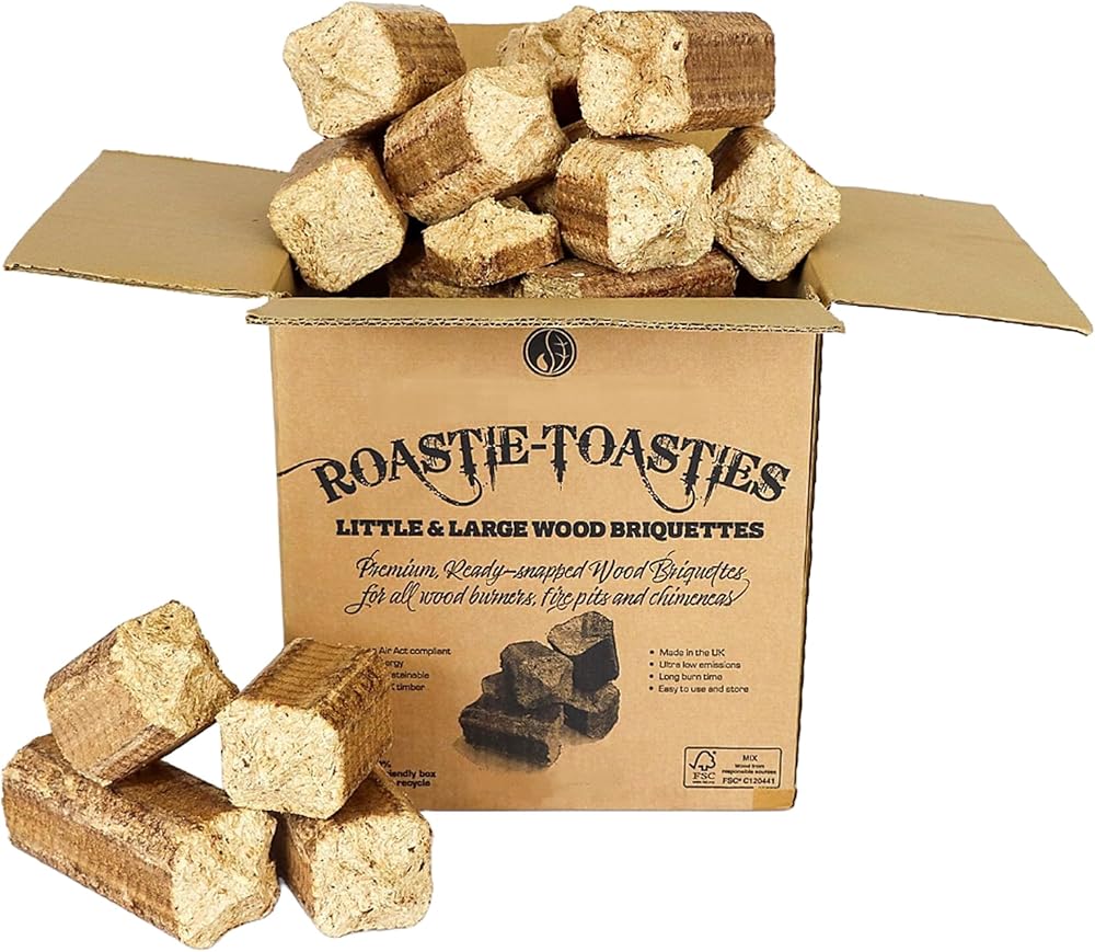 Topline Roastie-Toasties Heat Logs 14.5kg Ultra Dry Briquettes Scotland