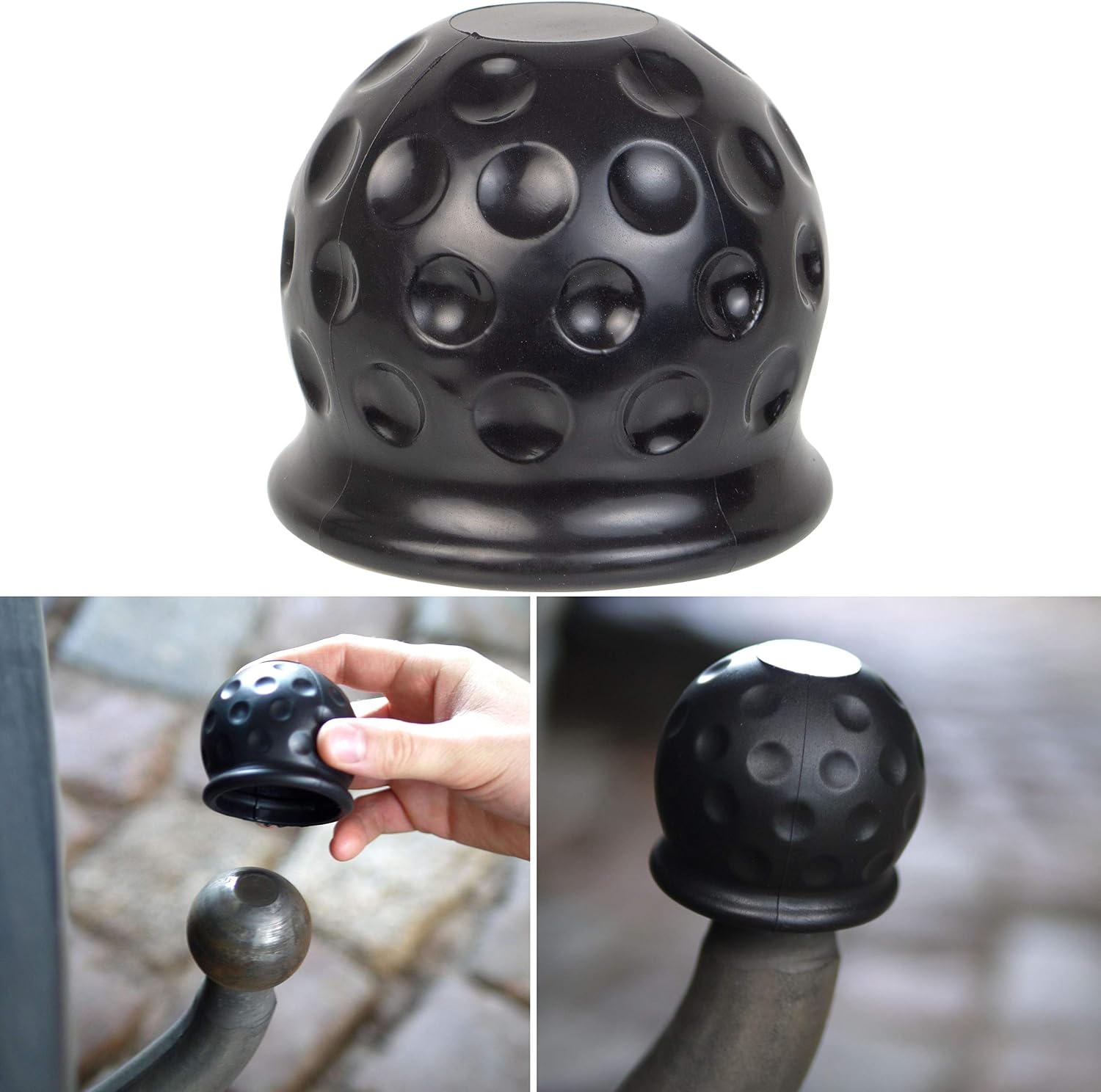 Trailer Hitch Ball Cover, for ball head hitches with up to diameter 50 mm (2" inch), made of rubber, Tow Ball Cover