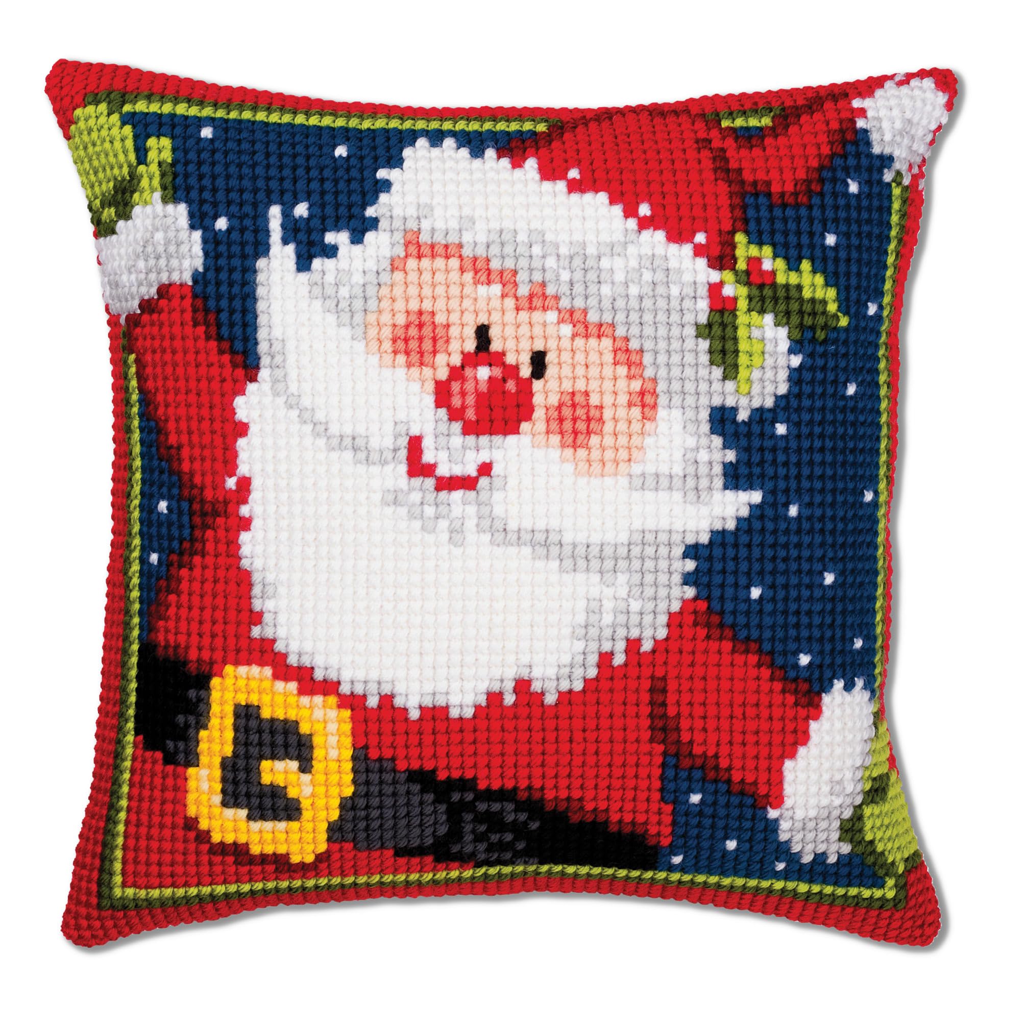 Vervaco Father Christmas Cross Stitch Cushion, Multi-Colour