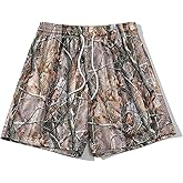 GINTPK Men's Camo Shorts, Mesh Basketball Cool Shorts, Gym Workout Athletic Graphic Short with Pockets