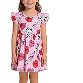 Toddler Girl Heart Pattern Outfit Dress Kids Love Heart Ruffle Boutique Party Dress Spring Summer Clothes Dress